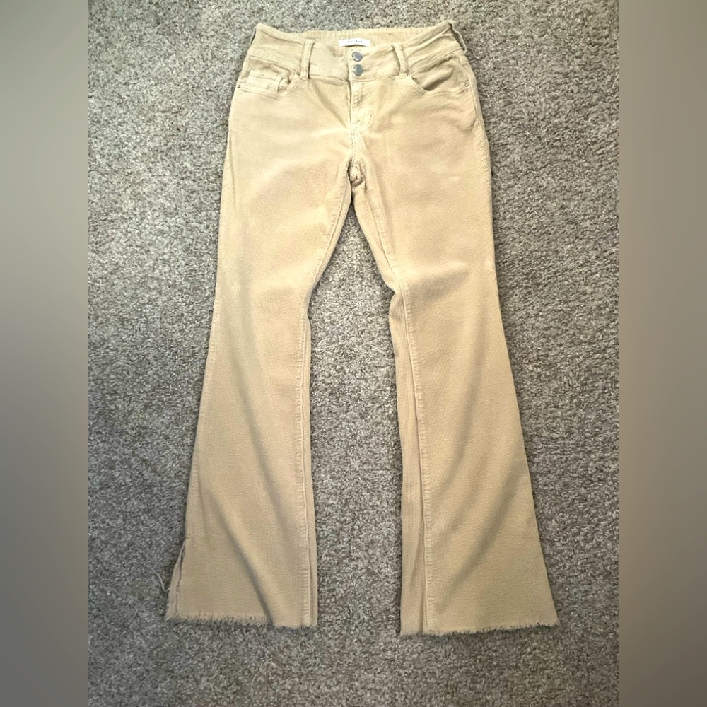 PacSun low-rise bootcut couduroy pants, frayed hem with slit on outside, size 29
